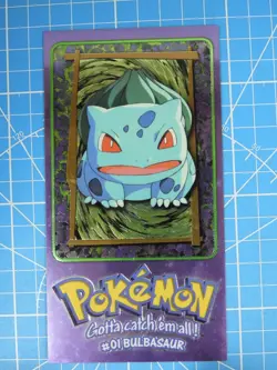 Bulbasaur 3 of 5 Topps 1999 Chrome Oversized Box Topper Series 1 Pokemon Card - Image 1