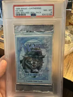 MTG Ice Age Booster Pack PSA 8 Dire Wolves Foil Magic The Gathering NEW SEALED 742818065078 - Image 1