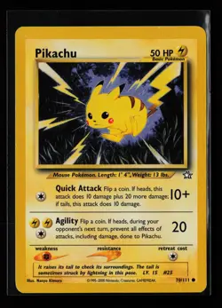 Pikachu 70/111 Common Neo Genesis Non Holo Pokemon Card - Image 1