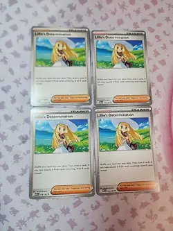 4× Lillie's Determination 119/132 - Play Set Pokemon TCG: Mega Evolution NM - Image 1