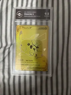 Pokemon Pikachu V SWSH145 Sword & Shield Black Star Promo Foil TGA 9.5 Gem Mint - Image 1