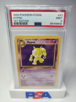 1999 Pokemon Fossil 1st First Edition Hypno 23/62 Non Holo PSA 9 MINT - Image 1