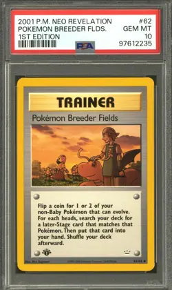 Pokemon Neo Revelation 1st Edition Pokemon Breeder Fields 62/64 PSA 10 GEM MINT - Image 1
