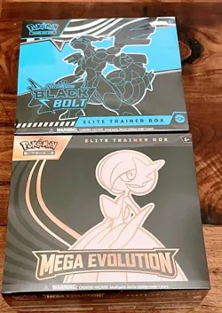 NEW Pokemon Black Bolt & Mega Evolution Set of Two Trainer Boxes ETB . - Image 1
