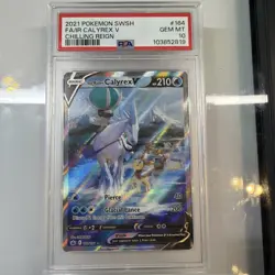 2021 Pokemon Full Art Ice Rider Calyrex V Chilling Reign 164/198 PSA Gem Mint 10 - Image 1