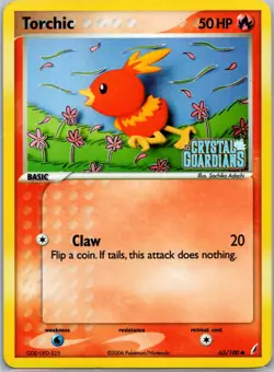 2006 Pokemon Torchic Reverse Holo EX Crystal Guardians 65/100 LP - Image 1