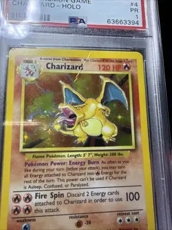 1999 POKEMON GAME BASE SET CHARIZARD HOLO 4/102 PSA 1 - Image 3