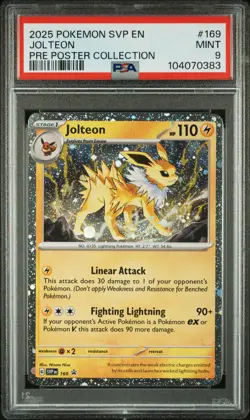 2025 POKEMON SVP EN-SV BLACK STAR PROMO #169 JOLTEON PSA 9 - Image 1