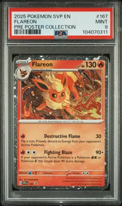 2025 POKEMON SVP EN-SV BLACK STAR PROMO #167 FLAREON PSA 9 - Image 1