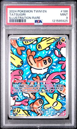 2024 POKEMON TWM EN-TWILIGHT MASQUERADE ILLUSTRATION RARE #186 TATSUGIRI PSA 9 - Image 1