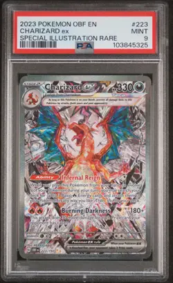 2023 POKEMON OBF EN-OBSIDIAN FLAMES SPECIAL ILLUSTRATION RARE CHARIZARD EX PSA 9 - Image 1