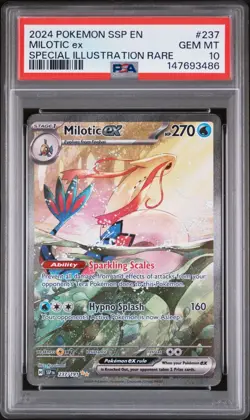 2024 POKEMON SSP EN-SURGING SPARKS SPECIAL ILLUSTRATION RARE MILOTIC EX PSA 10 - Image 1
