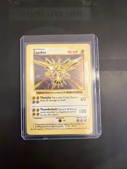 Pokemon Zapdos 016/102 Base Set Shadowless Holo Rare 90 HP Thunder Thunderbolt - Image 1