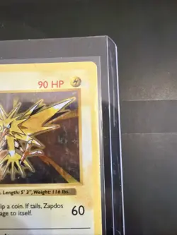 Pokemon Zapdos 016/102 Base Set Shadowless Holo Rare 90 HP Thunder Thunderbolt - Image 3