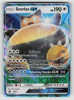 Snorlax GX SM05 Promo SM Black Star Promos Pokemon LP - Image 1