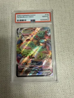 Pokemon Snorlax VMAX 142/202 Sword & Shield Ultra Rare Full Art Holo PSA 10 - Image 1