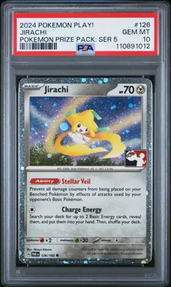 2024 POKEMON PLAY! POKEMON PRIZE PACK: SER 5 #126 JIRACHI PSA 10 - Image 1