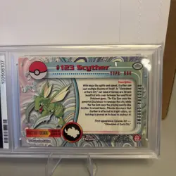 Pokemon 2000 Topps Chrome Scyther Spectra #123 PSA 10 POP 24 - Image 4