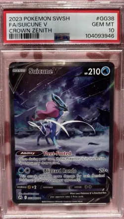 Pokemon Crown Zenith FA Suicune V GG38, Entei V GG36, Raikou V GG41 PSA 10 - Image 3
