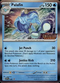 Pokemon Obsidian Flames Prerelease Black Star Promo Palafin SVP036 NM (DB) - Image 1