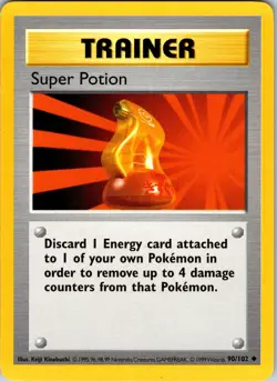Super Potion 090/102 Base Set (Shadowless) Pokemon NM Unlimited - Image 1
