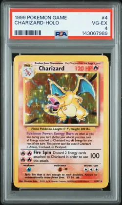 1999 POKEMON GAME #4 CHARIZARD-HOLO PSA 4 - Image 1