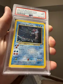 2001 POKEMON NEO REVELATION DOUBLE HOLO ERROR #65 SHINING GYARADOS-HOLO PSA 9 - Image 1