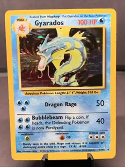 Pokemon TCG Gyarados 6/102 Base Set Unlimited Holo WOTC VTG 1999 LP - Image 1