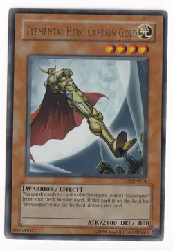 Yu-Gi-Oh! First Edition Ultra Rare Elemental Hero Captain Gold FOTB-EN014 - Image 1