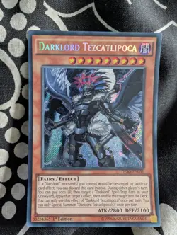 Darklord Tezcatlipoca DESO-EN031 Secret Rare 1st Edition NM/LP YuGiOh - Image 1