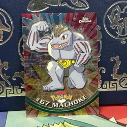 2000 Topps Chrome Holo Pokemon Series 1 #67 Machoke Card NM - Image 1