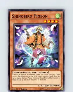 Yu-Gi-Oh TCG Shinobird Pigeon MP17-EN190 1st Edition Regular Common Card NM - Image 1