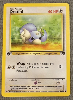 NM - Dratini - 53/82 - 1st Edition - Team Rocket - Pokemon Card - Image 1