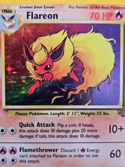LP - Flareon - 3/64 - Holo - Jungle - Pokemon Card - Image 2