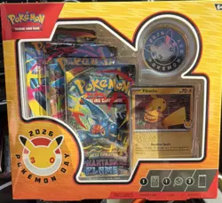 Pokemon 2026 Pokemon Day Box Promo Pikachu Card Coin Booster Packs English - Image 1