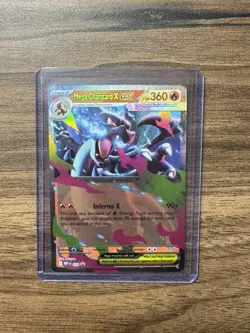 Pokemon TCG Mega Charizard X EX MEP 029 Black Star Promo Card + TIN Near Mint - Image 2