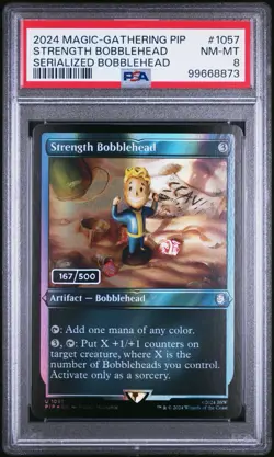 MTG Magic 2024 Pip Fallout STRENGTH Bobblehead Serialized #/500 PSA 8 SSP - Image 1