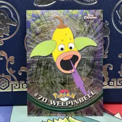 Weepinbell # 70 -Topps Chrome Pokemon- TV Animation Edition- Chromefoil LP - Image 1