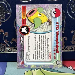 Weepinbell # 70 -Topps Chrome Pokemon- TV Animation Edition- Chromefoil LP - Image 2