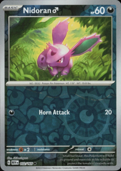 Pokemon Nidoran M 032/165 Reverse Holo SV: Scarlet & Violet 151 - Image 1