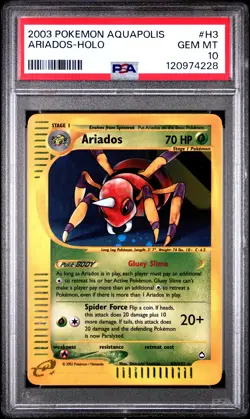2003 POKEMON AQUAPOLIS #H3 ARIADOS-HOLO PSA 10 - Image 1