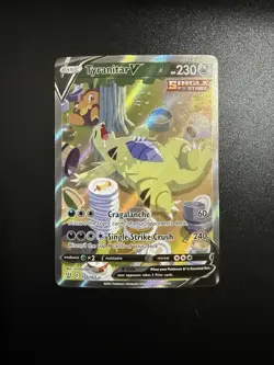 Pokemon Tyranitar V Full Art Single Strike Holo Battle Styles 155/163 light play - Image 1