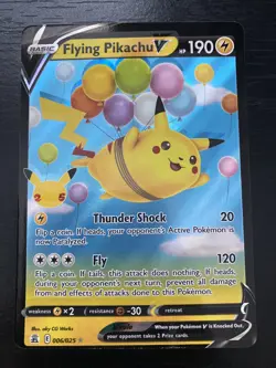 Pokemon 25th Celebrations FLYING PIKACHU V HOLO. Pack Fresh 6/25 - Image 1