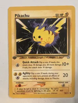 Pikachu 70/111 Common - 1st Edition Neo Genesis Pokemon Card - LP - Image 1