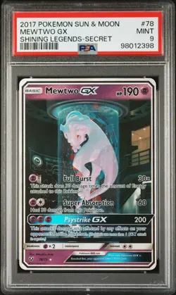 Mewtwo Gx 78/73 PSA 9 Shining Legends Secret Pokemon Card - Image 1