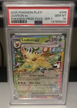 2025 Pokemon Play! Leafeon Ex Series 7 #006 PSA 10 - Image 1