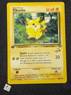 Pikachu 60/64 - W Stamped Promo Jungle 1st Edition Vintage WOTC Pokemon HP/DMG - Image 1