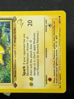 Pikachu 60/64 - W Stamped Promo Jungle 1st Edition Vintage WOTC Pokemon HP/DMG - Image 5