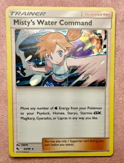 Misty's Water Command | 63/68 | Hidden Fates | 2019 Pokemon Rare Holo | NM - Image 1