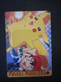 Pocket Monsters Ash Pikachu #25 Vending Machine Prism Sicker Japanese - Image 1